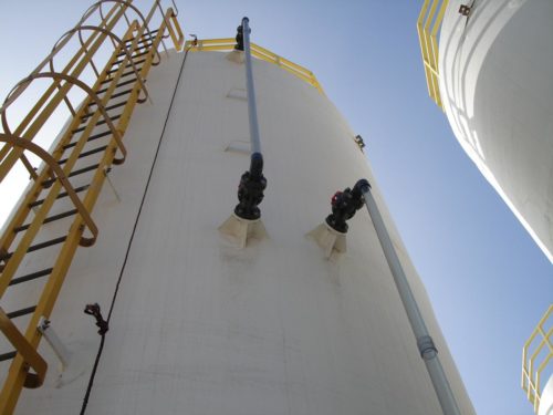 Looking Up At Tank With Ladder